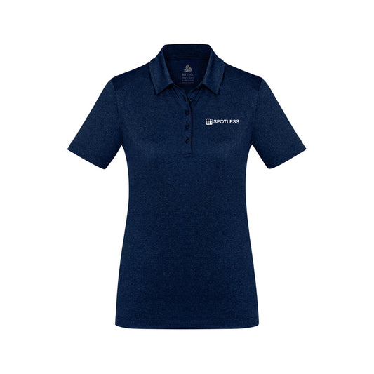AERO  Ladies Bizcool Marl Polo - NAVY