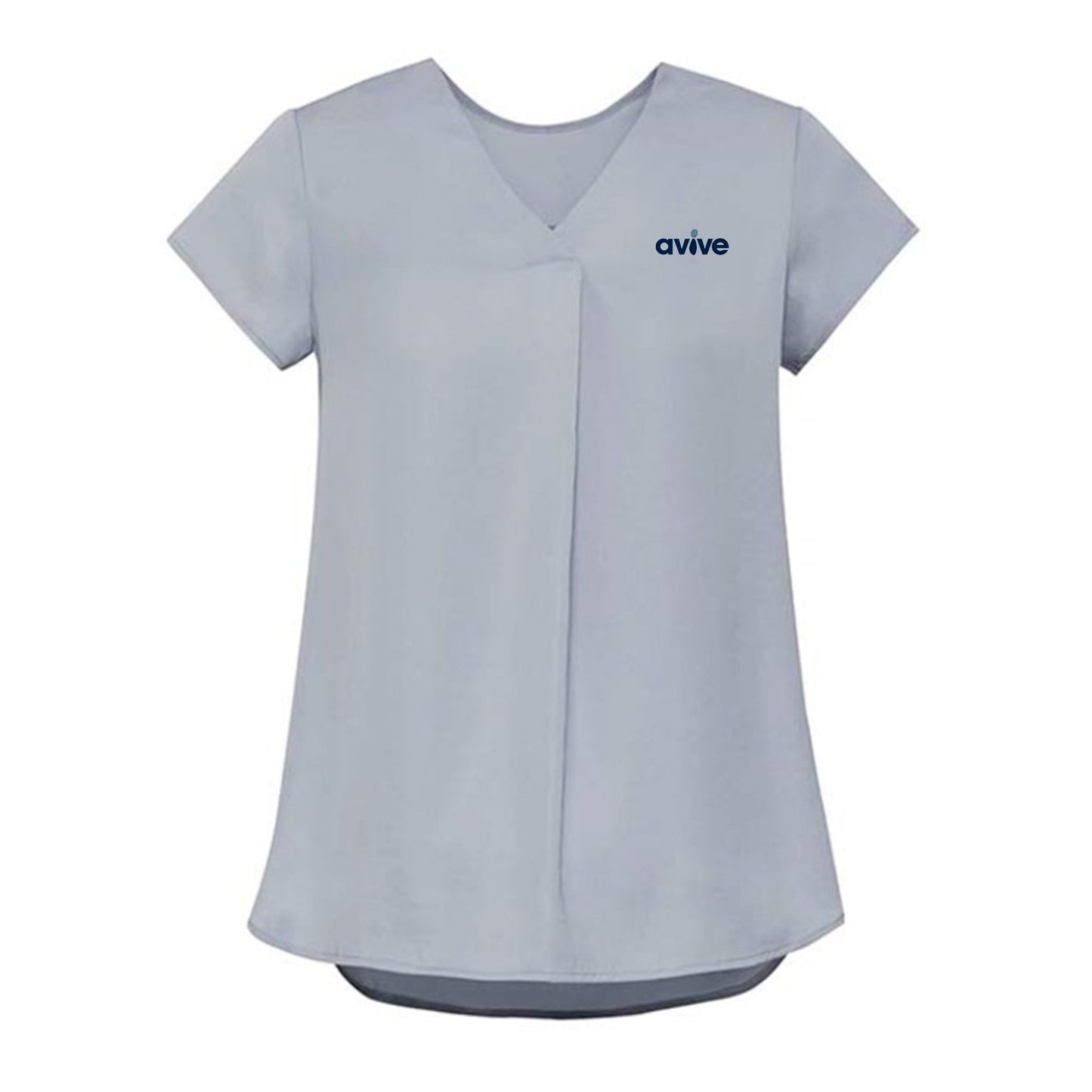 Womens Kayla V-Neck Pleat Blouse - SILVER