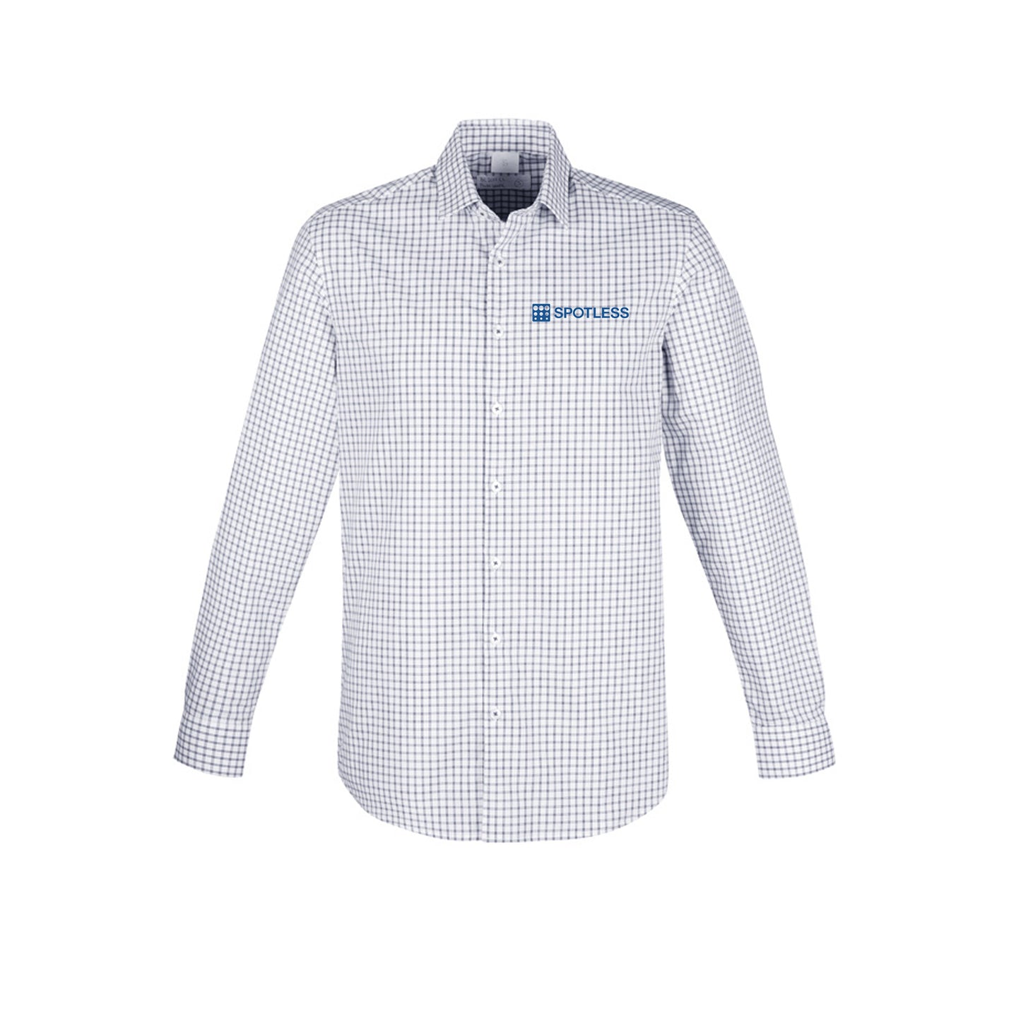 Mens Noah Long Sleeve Shirt - WHITE/STORM BLUE