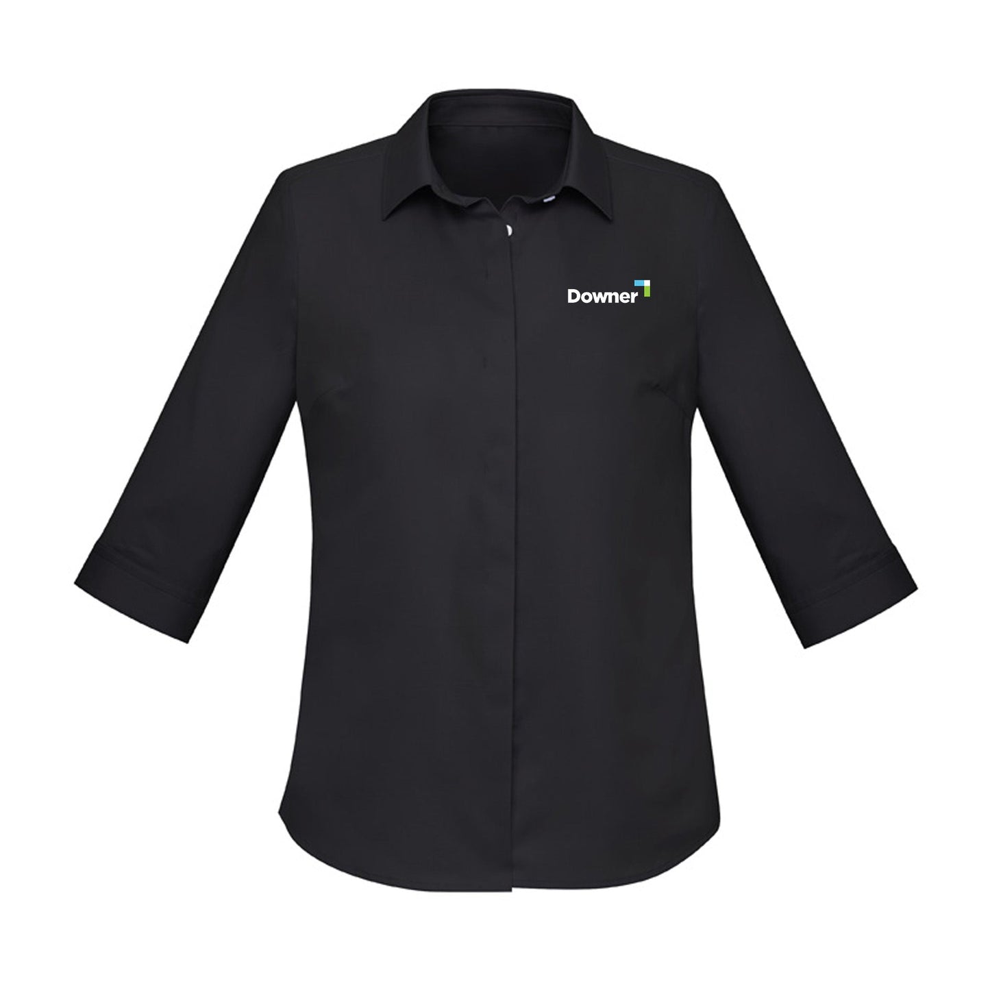 Women's Charlie 3/4 Sleeve Shirt - BLACK
