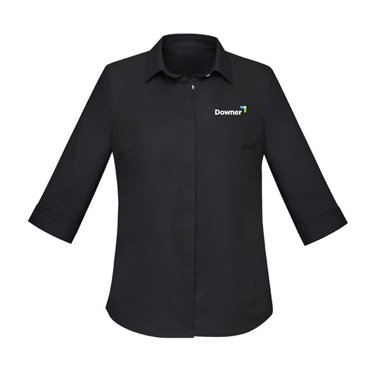 Women's Charlie 3/4 Sleeve Shirt - BLACK