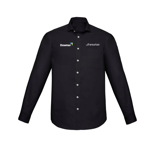Mens Charlie Classic Fit Long Sleeve Shirt - BLACK