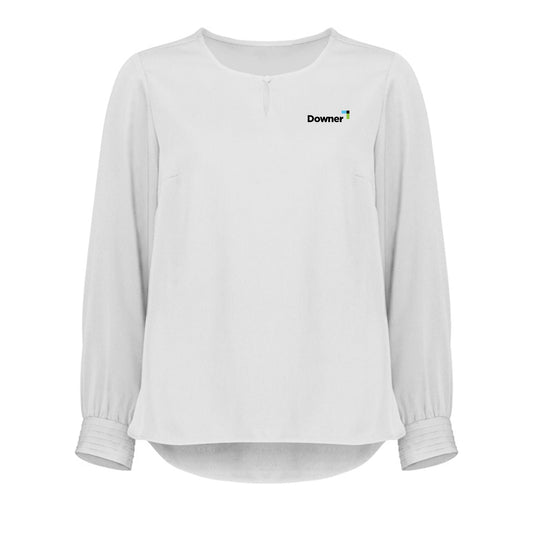 Womens Evelyn Long Sleeve Blouse - IVORY