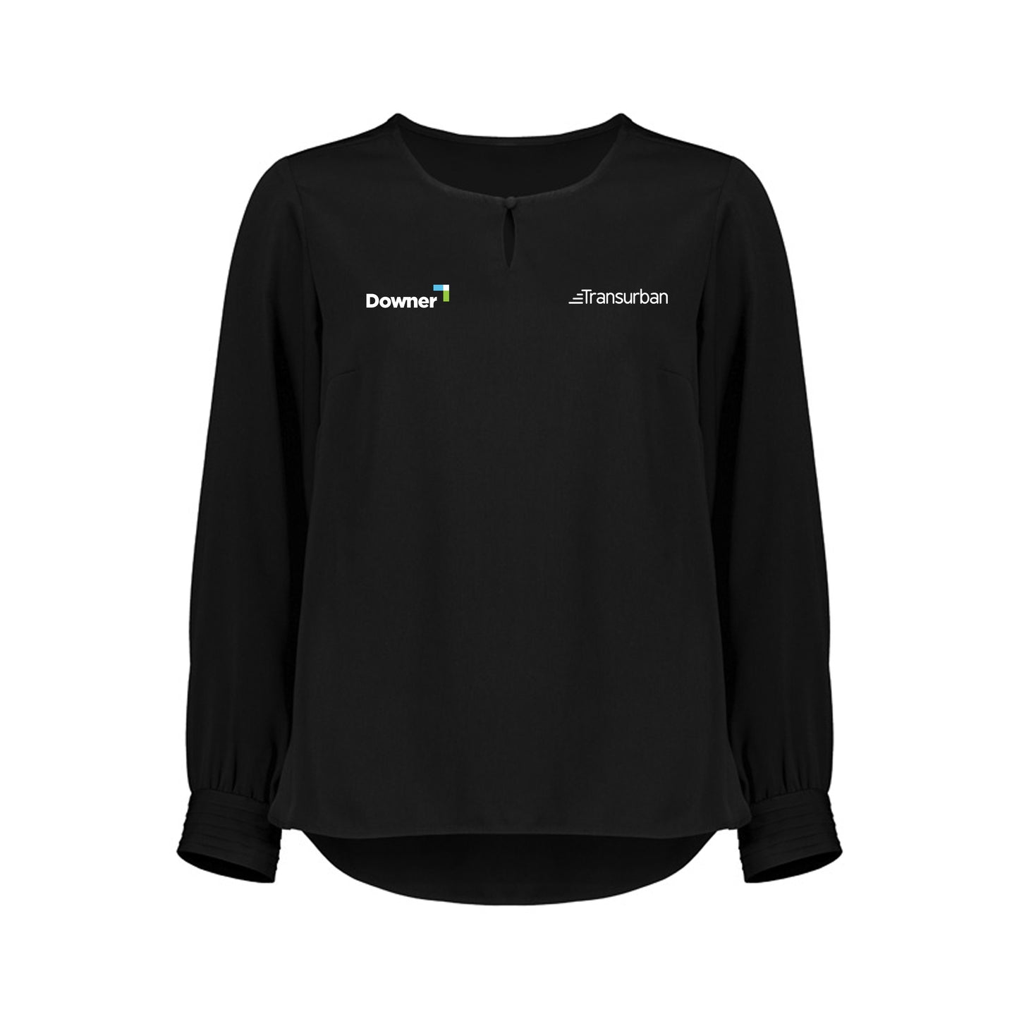 Womens Evelyn Long Sleeve Blouse - BLACK