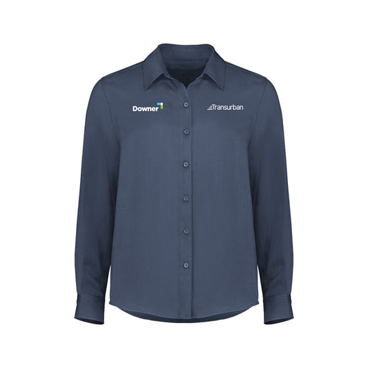 Womens Evelyn Long Sleeve Shirt - MINERAL BLUE