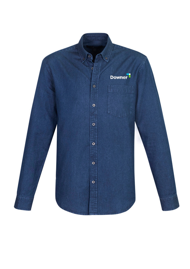 INDIE M Denim L-S Shirt        - DARK BLUE