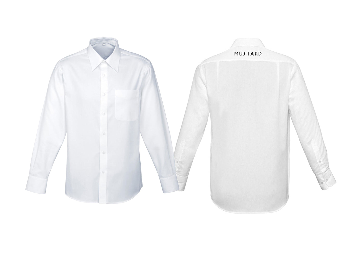 Mens Luxe Long Sleeve Shirt - WHITE