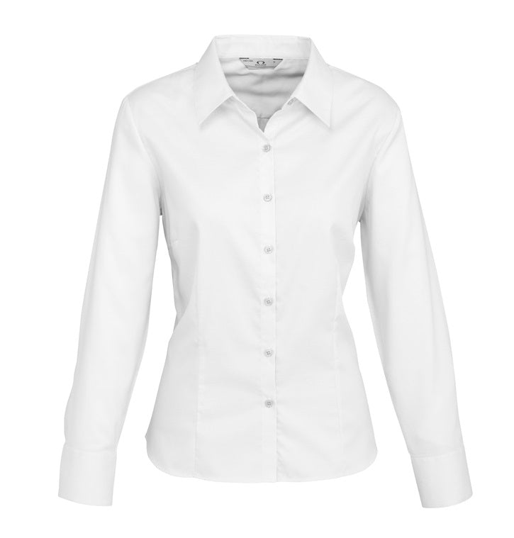 Luxe Ladies L-S Shirt   - WHITE