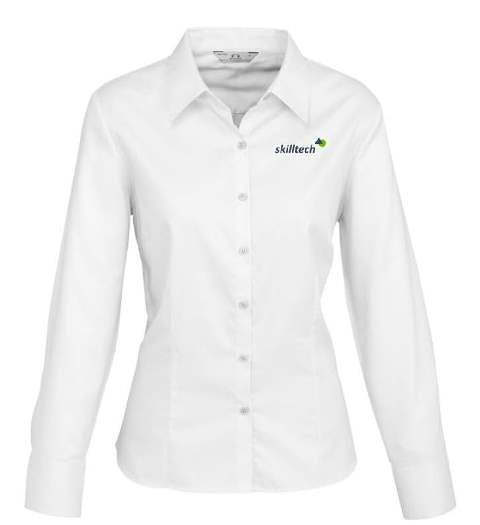 Luxe Ladies L-s Shirt   - WHITE