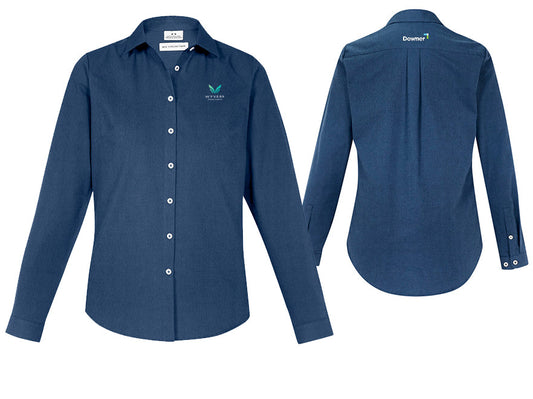 Womens Memphis Long Sleeve Shirt - MINERAL BLUE