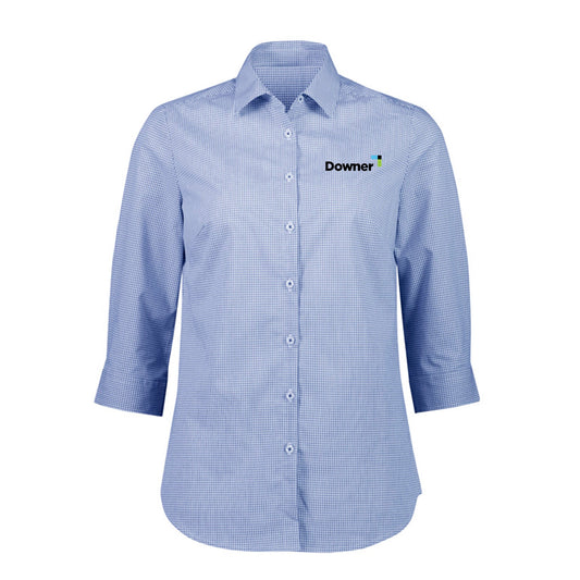 Womens Bristol 3/4 Sleeve Shirt - WHITE/NAVY