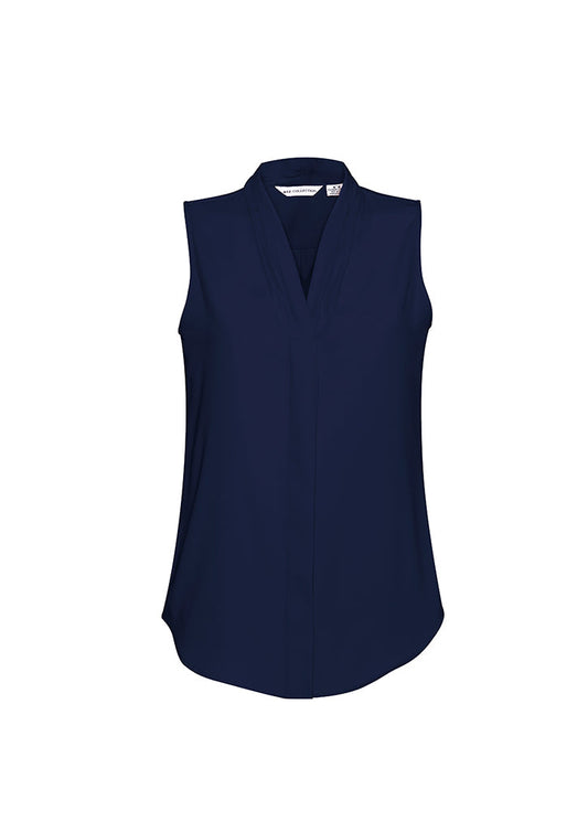 Madison Sleeveless Blouse   - Midnight Blue