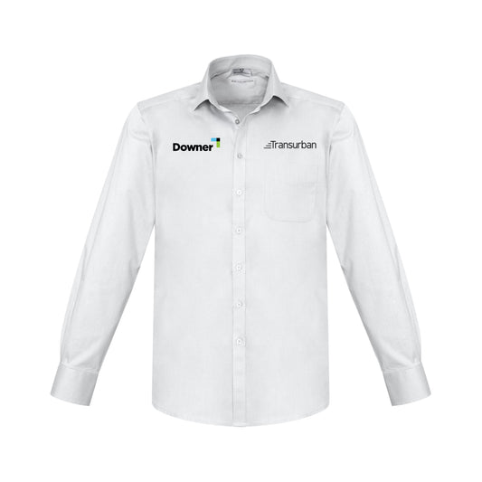 Mens Monaco Long Sleeve Shirt - WHITE