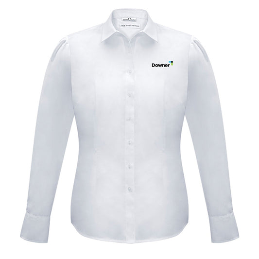 Womens Euro Long Sleeve Shirt - WHITE