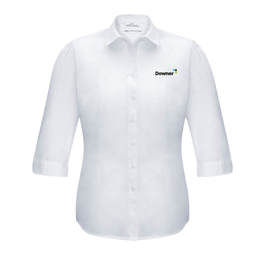 Womens Euro 3/4 Sleeve Shirt - WHITE