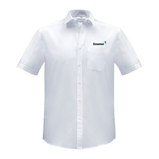 Mens Euro Short Sleeve Shirt - WHITE