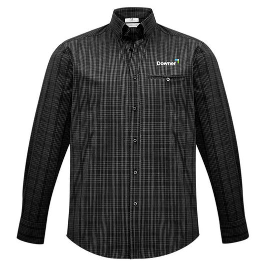 MENS HARPER LONG SLEEVE SHIRT - BLACK/SILVER