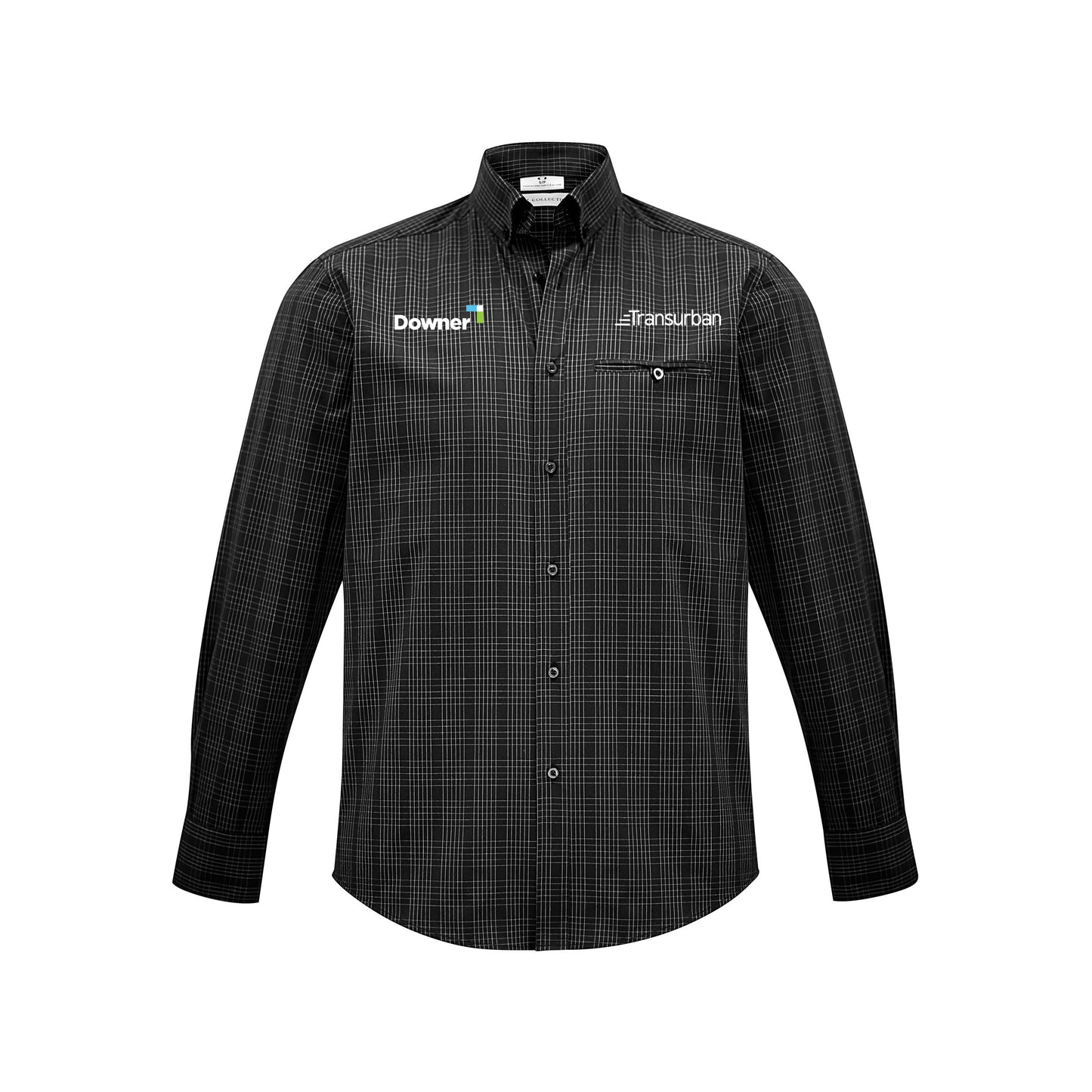 MENS HARPER LONG SLEEVE SHIRT - BLACK/SILVER