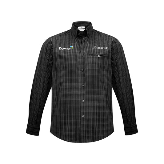 MENS HARPER LONG SLEEVE SHIRT - BLACK/SILVER