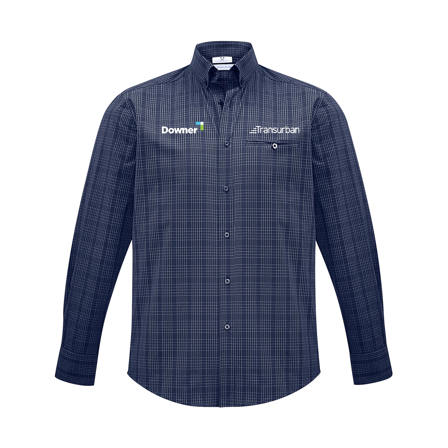 MENS HARPER LONG SLEEVE SHIRT - NAVY/SILVER