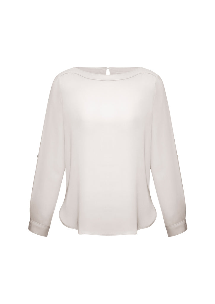 Madison Ladies Boatneck Blouse - IVORY