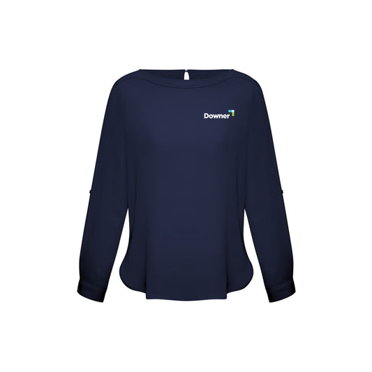 Womens Madison Boatneck Top - Midnight Blue