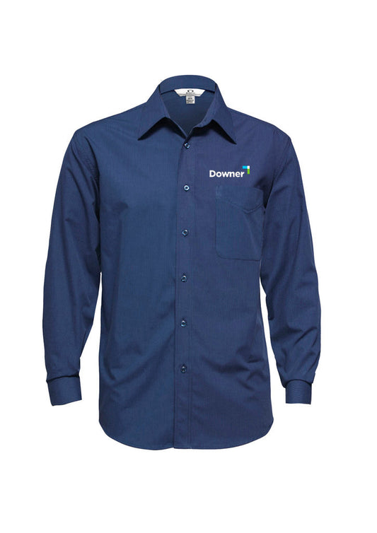 Micro Check Mens LS Shirt - NAVY