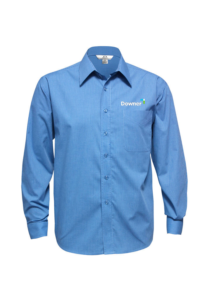 L-S Micro Check Shirt          - BLUE