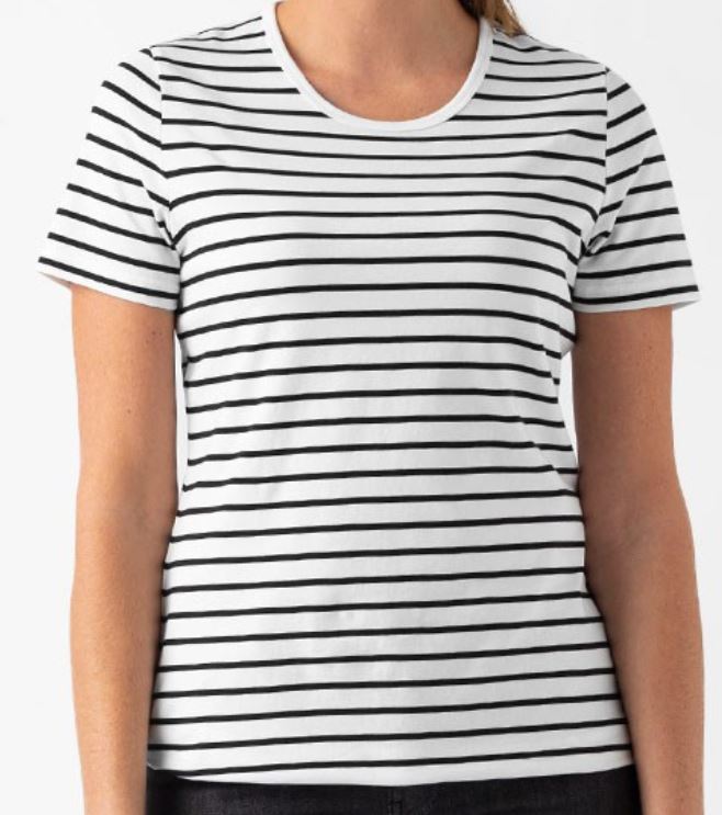 UNISEX STRIPED T White & Black - WHITE-BLACK