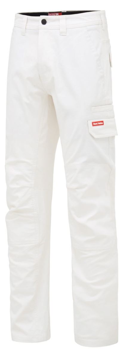 STRETCH CANVAS CARGO PANT - WHITE - STOUT