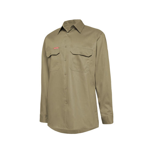 Foundation Cotton Drill L-S Shirt - KHAKI
