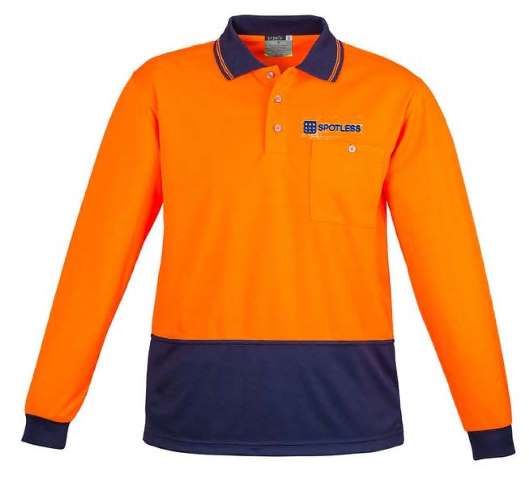 Basic Day Only L-S Polo - Orange-Navy