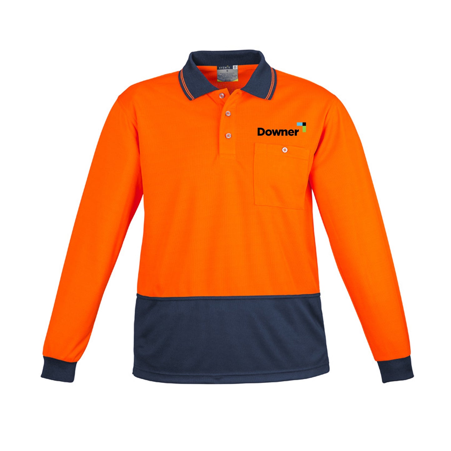 Basic Day Only L-S Polo - Orange-Navy
