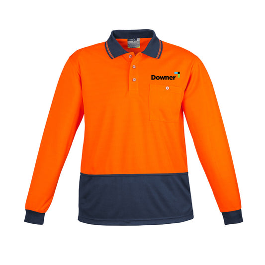 Basic Day Only L-S Polo - Orange-Navy