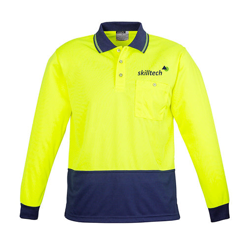Basic Day Only L-S Polo - Yellow-Navy