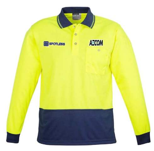 Basic Day Only L-S Polo - Yellow-Navy
