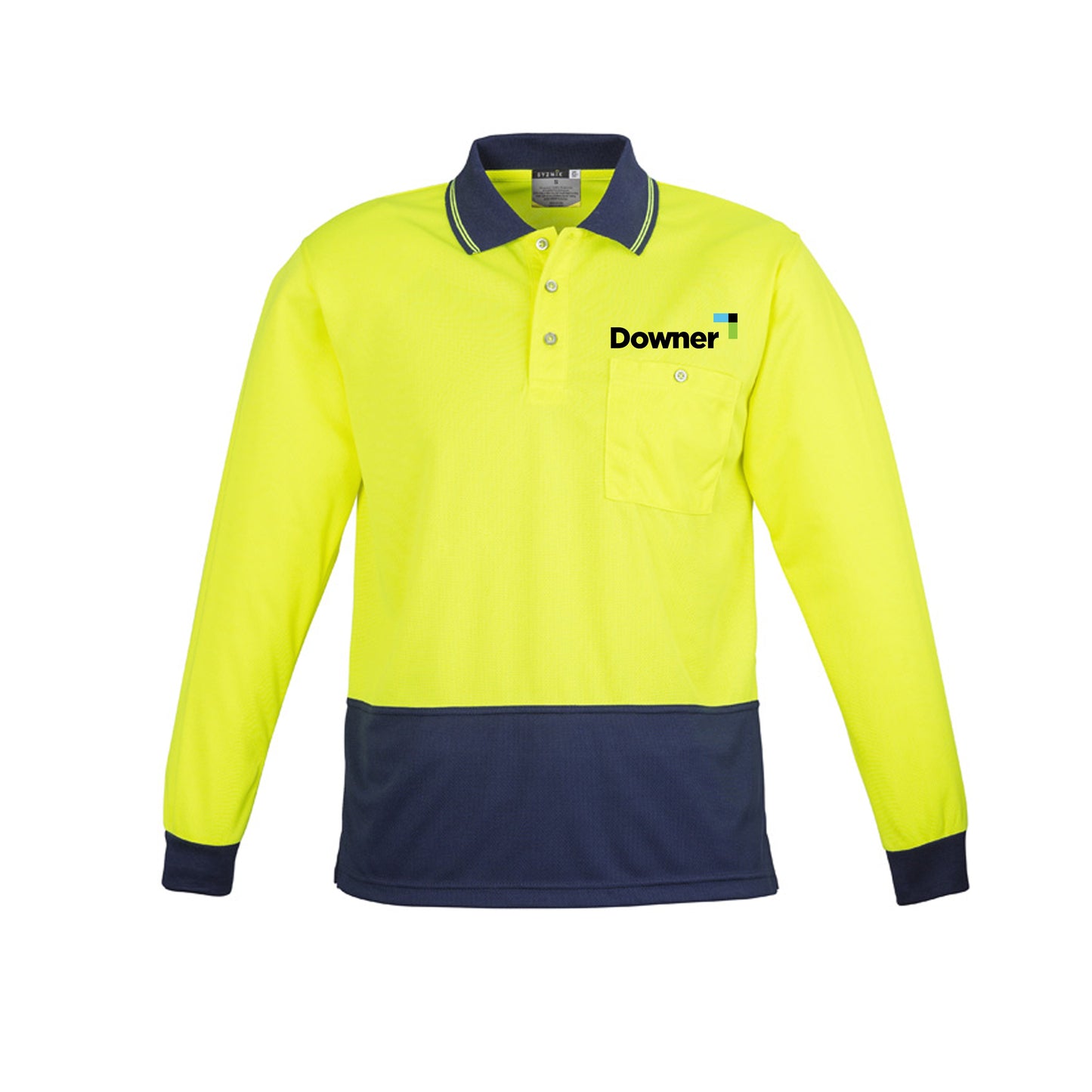 Basic Day Only L-S Polo - Yellow-Navy