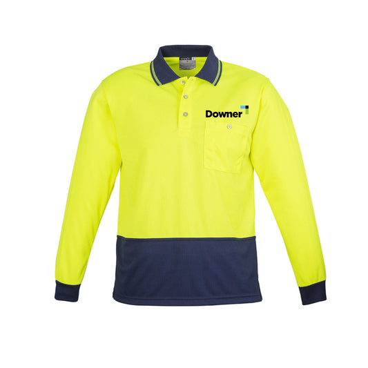 Basic Day Only L-S Polo - Yellow-Navy