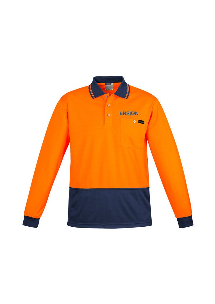 Cotton Back Polo        - Orange-Navy