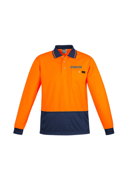 Cotton Back Polo        - Orange-Navy