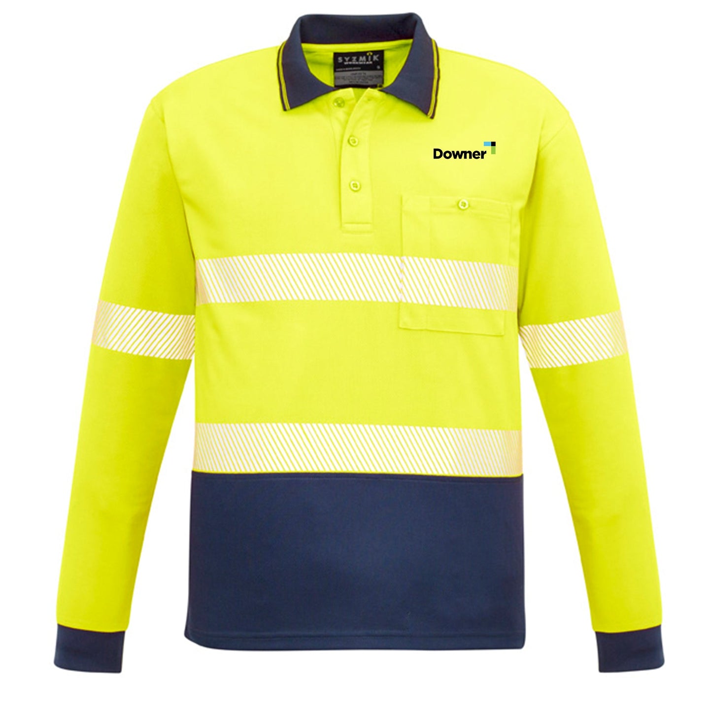 Segmented Polo L-S      - Yellow/Navy