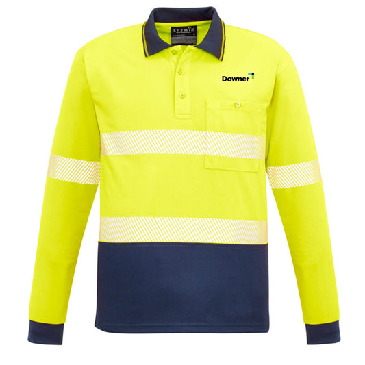 Segmented Polo L-S      - Yellow-Navy
