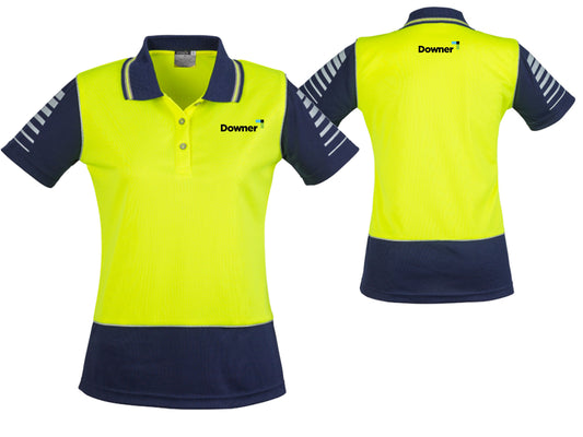 ZONE WOMENS POLO - YELLOW-NAVY