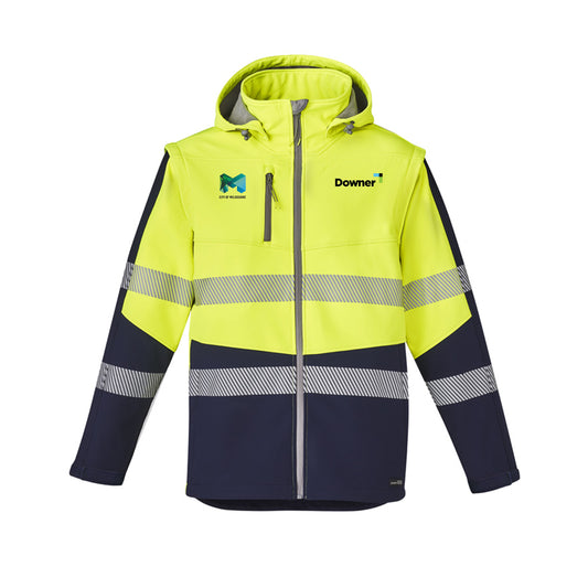 Unisex Streetworx 2 In 1 Stretch Softshell Jacket - YELLOW/NAVY