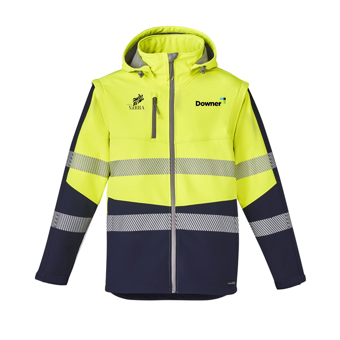 Unisex Streetworx 2 In 1 Stretch Softshell Jacket - YELLOW/NAVY