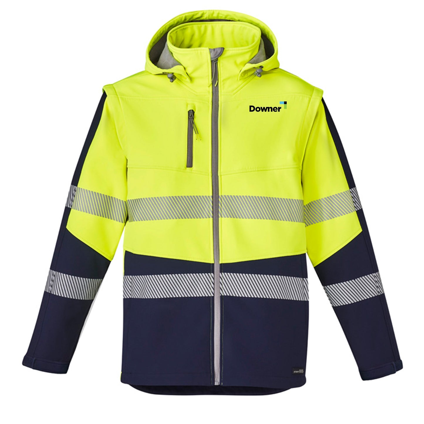 Unisex Streetworx 2 In 1 Stretch Softshell Jacket - YELLOW/NAVY