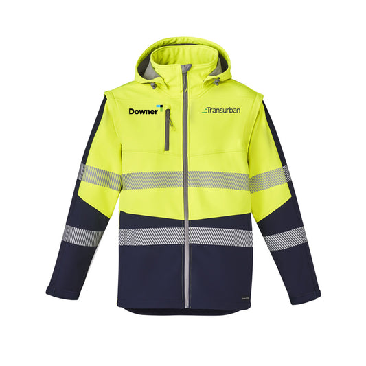Unisex Streetworx 2 In 1 Stretch Softshell Jacket - YELLOW/NAVY