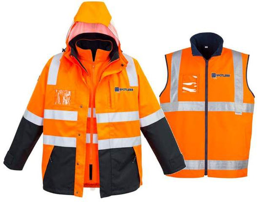 HiVis 4in1 Jacket - Orange-Navy