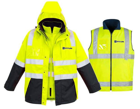 HiViz Taped 4in1 Jacket - Yellow-Navy