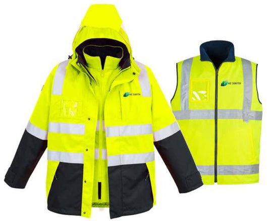 HiViz Taped 4in1 Jacket - Yellow-Navy
